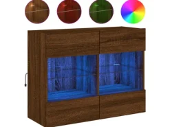 vidaXL TV-Wandschrank mit LED-Leuchten Braun Eichen-Optik 2
