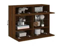 vidaXL TV-Wandschrank mit LED-Leuchten Braun Eichen-Optik 2
