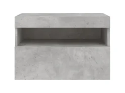 vidaXL TV-Wandschrank mit LED-Leuchten Betongrau 60x30x40 cm