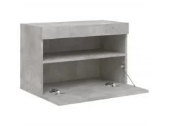 vidaXL TV-Wandschrank mit LED-Leuchten Betongrau 60x30x40 cm