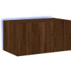 vidaXL TV-Wandschrank mit LED-Leuchten Braun Eichen-Optik 60x35x31 cm