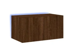 vidaXL TV-Wandschrank mit LED-Leuchten Braun Eichen-Optik 60x35x31 cm