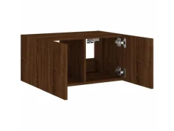 vidaXL TV-Wandschrank mit LED-Leuchten Braun Eichen-Optik 60x35x31 cm
