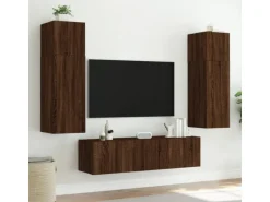 vidaXL TV-Wandschrank mit LED-Leuchten Braun Eichen-Optik 60x35x31 cm