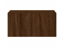 vidaXL TV-Wandschrank mit LED-Leuchten Braun Eichen-Optik 60x35x31 cm