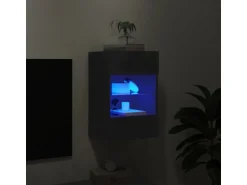 vidaXL TV-Wandschrank mit LED-Leuchten Schwarz 40x30x60,5 cm