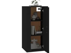 vidaXL TV-Wandschrank Schwarz 40x34,5x80 cm