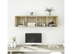 vidaXL TV-Wandschrank Sonoma-Eiche 37x37x142,5 cm Holzwerkstoff