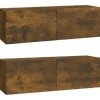 vidaXL TV-WandSchränke 2 Stk. Räuchereiche 100x30x30 cm Holzwerkstoff Modell 1