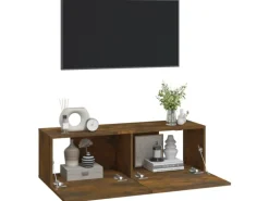 vidaXL TV-WandSchränke 2 Stk. Räuchereiche 100x30x30 cm Holzwerkstoff Modell 1