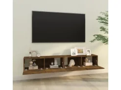 vidaXL TV-WandSchränke 2 Stk. Räuchereiche 100x30x30 cm Holzwerkstoff Modell 1