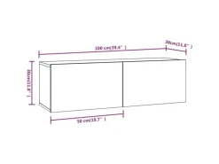 vidaXL TV-WandSchränke 2 Stk. Räuchereiche 100x30x30 cm Holzwerkstoff Modell 1