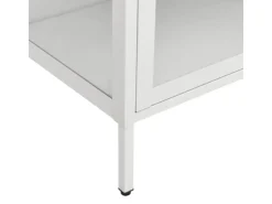 vidaXL Vitrine Weiß 90x40x180 cm Stahl und Gehärtetes Glas
