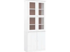vidaXL Vitrinenschrank ALTA Weiß 77x35x186,5 cm Massivholz Kiefer 353950
