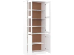 vidaXL Vitrinenschrank ALTA Weiß 77x35x186,5 cm Massivholz Kiefer 353950
