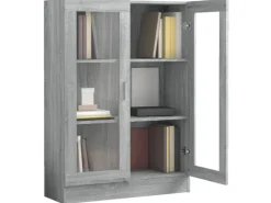 vidaXL Vitrinenschrank Grau Sonoma 82,5x30,5x115 cm Holzwerkstoff
