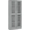 vidaXL Vitrinenschrank Grau Sonoma 82,5x30,5x185,5 cm Holzwerkstoff