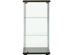 vidaXL Vitrinenschrank Hartglas Schwarz