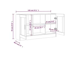 vidaXL Vitrinenschrank Räuchereiche 120x30,5x70 cm Holzwerkstoff 815627