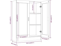 vidaXL Vitrinenschrank Räuchereiche 82,5x30,5x115 cm Holzwerkstoff