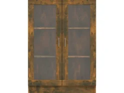 vidaXL Vitrinenschrank Räuchereiche 82,5x30,5x115 cm Holzwerkstoff