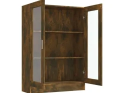 vidaXL Vitrinenschrank Räuchereiche 82,5x30,5x115 cm Holzwerkstoff
