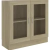vidaXL Vitrinenschrank Sonoma-Eiche 82,5x30,5x80 cm Holzwerkstoff