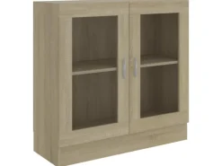 vidaXL Vitrinenschrank Sonoma-Eiche 82,5x30,5x80 cm Holzwerkstoff