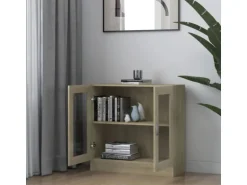 vidaXL Vitrinenschrank Sonoma-Eiche 82,5x30,5x80 cm Holzwerkstoff