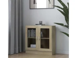 vidaXL Vitrinenschrank Sonoma-Eiche 82,5x30,5x80 cm Holzwerkstoff