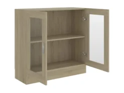 vidaXL Vitrinenschrank Sonoma-Eiche 82,5x30,5x80 cm Holzwerkstoff