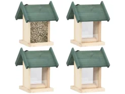 vidaXL Vogelfutterhäuser 4 Stk. Tannenholz