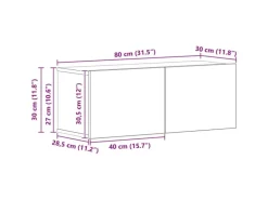vidaXL Wand TV Schrank 4 Stk Schwarz Eichen-Optik Holzwerkstoff 3393361