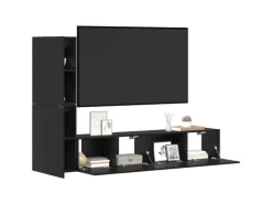 vidaXL Wand TV Schrank Schwarz Eichen-Optik Holzwerkstoff 3393271