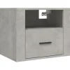vidaXL Wand-Nachttisch Betongrau 50x36x40 cm