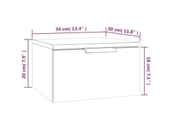 vidaXL Wand-Nachttisch Betongrau 34x30x20 cm