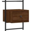 vidaXL Wand-Nachttisch Braun Eiche 35x30x51 cm Holzwerkstoff