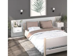 vidaXL Wand-Nachttisch Hochglanz-Weiß Holzwerkstoff Modell 3