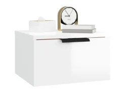 vidaXL Wand-Nachttisch Hochglanz-Weiß 34x30x20 cm