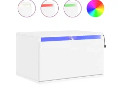 vidaXL Wand-Nachttisch mit LED-Leuchten Weiß Modell 4
