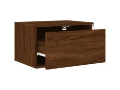 vidaXL Wand-Nachttisch mit LED-Leuchten Braun Eichen-Optik Modell 4