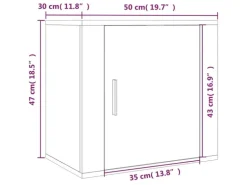 vidaXL Wand-Nachttisch Sonoma-Eiche 50x30x47 cm
