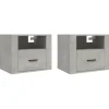 vidaXL Wand-Nachttische 2 Stk Betongrau 50x36x40 cm