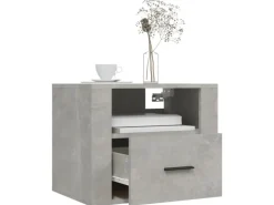 vidaXL Wand-Nachttische 2 Stk Betongrau 50x36x40 cm