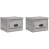 vidaXL Wand-Nachttische 2 Stk Grau Sonoma 41,5x36x28 cm