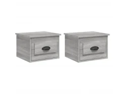 vidaXL Wand-Nachttische 2 Stk Grau Sonoma 41,5x36x28 cm