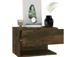 vidaXL Wand-Nachttische 2 Stk Räuchereiche Holzwerkstoff Modell 4