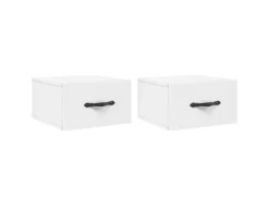 vidaXL Wand-Nachttische 2 Stk Weiß 35x35x20 cm Modell 2