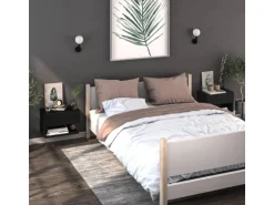 vidaXL Wand-Nachttische 2 Stk Schwarz Holzwerkstoff Modell 4