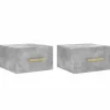 vidaXL Wand-Nachttische 2 Stk Betongrau 35x35x20 cm Modell 5
